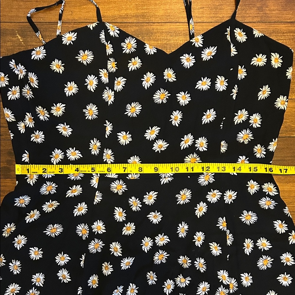 Calvin Klein Jeans Black Daisy Print Spaghetti Strap Dress - Size L, NWOT - Picture 11 of 14
